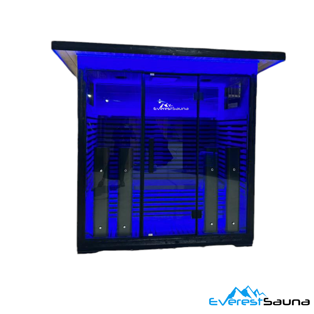 Obsidian Sauna +  Black Barrel Ice bath